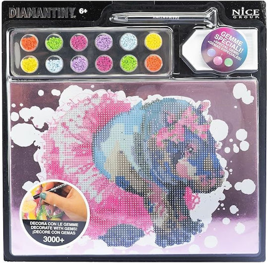 Nice Diamantiny Level Up Δημιουργικό Σετ Παιχνιδιού Μωσαϊκού “watercolor Hippopotamus” Πολύχρωμα Διαμαντάκια 96333 6+ Ετών