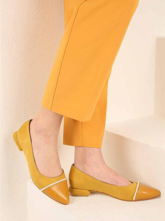 Wildleder Damen Ballerinas in Gelb Farbe