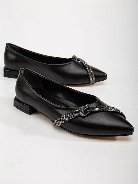 Leather Ballerinas Black