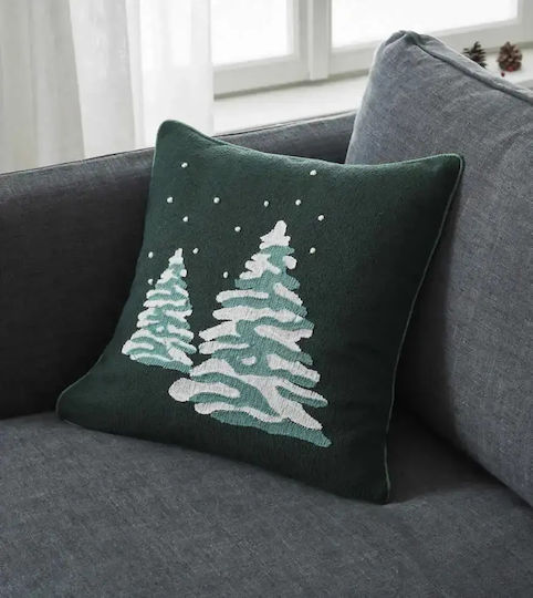Gofis Home Husă Decorativă de Crăciun pentru Pernă Verde 43x43buc
