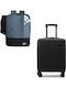 CabinFly Βαλίτσα Ταξιδίου Καμπίνας Black, Blue με 4 Ρόδες Ύψους 55εκ.