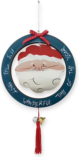 Wall Hanging Santa Claus Wreath Tassel Metal Elements H 17 X 17 106-222 Bnart