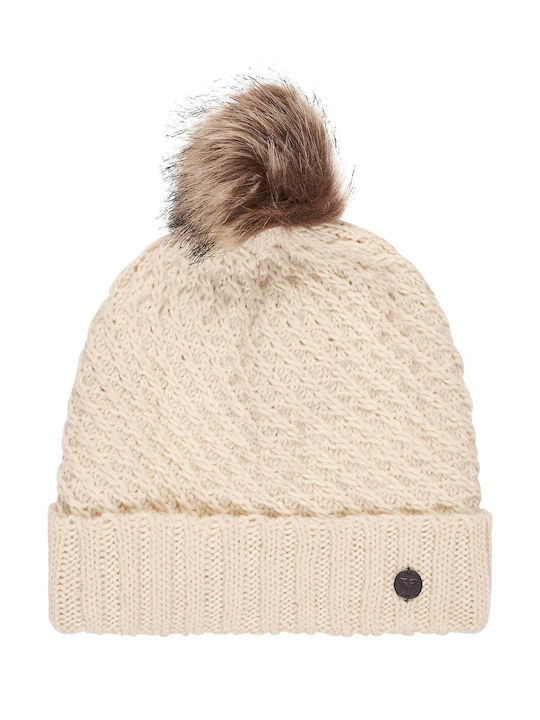 Blizzard Pom Pom Beanie Γυναικείος Fleece Σκούφος Πλεκτός σε Μπεζ χρώμα