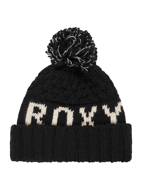 Tonic Pom Pom Beanie Fleece Beanie Knitted in Black color