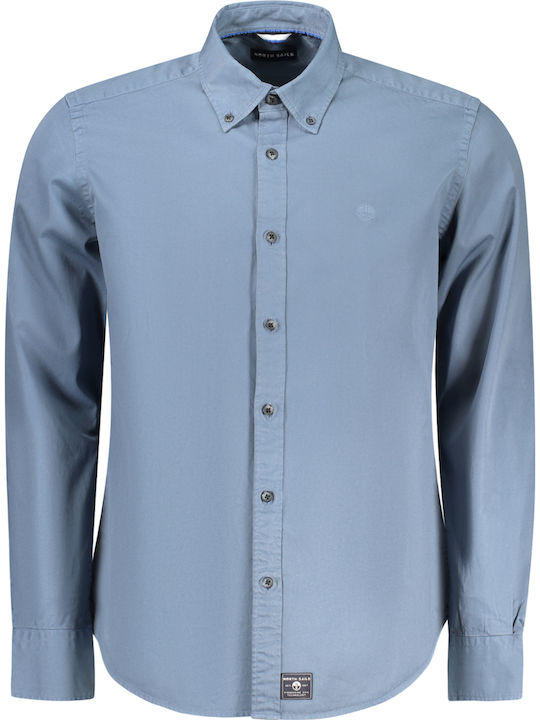 North Sails Long-sleeved Cotton Shirt Blue