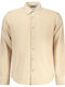 Long-sleeved Cotton Shirt Beige