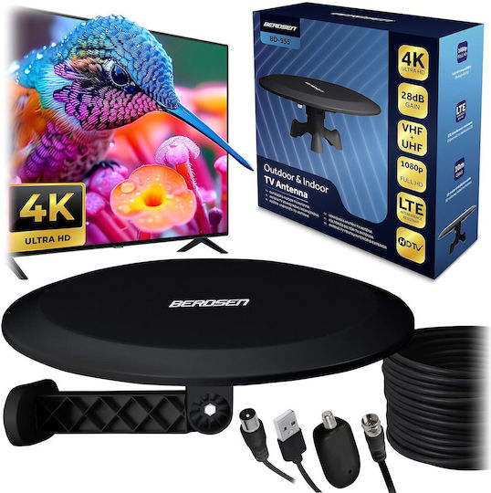 Berdsen Bd-955 Black Ultra Hd 4k Indoor Outdoor Tv Antenna