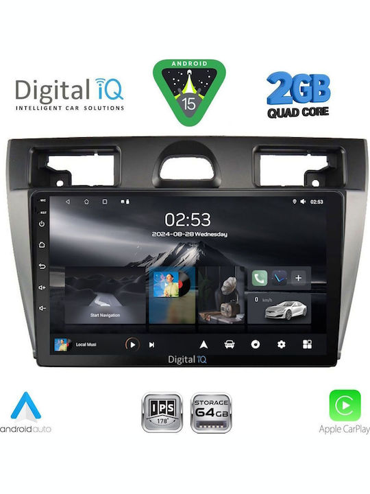 Digital IQ Car Audio System for Ford Fiesta 2005-2008 (Bluetooth/USB/WiFi/GPS/Apple-Carplay/Android-Auto) with Touch Screen 9"