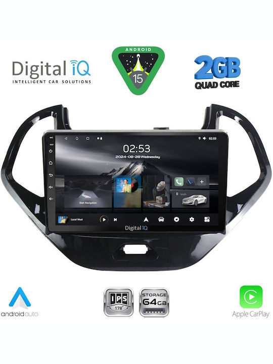 Digital IQ Car Audio System for Ford Ka 2017 (Bluetooth/USB/WiFi/GPS/Apple-Carplay/Android-Auto) with Touch Screen 9"