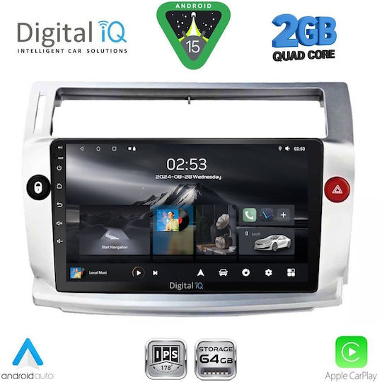 Digital IQ Ηχοσύστημα Αυτοκινήτου για Citroen C4 2004-2011 (Bluetooth/USB/WiFi/GPS/Apple-Carplay/Android-Auto) με Οθόνη Αφής 9"