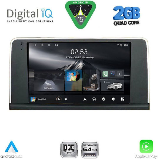 Digital IQ Car Audio System for BMW X5 (E70) / X6 (E71) 2009-2013 (Bluetooth/USB/WiFi/GPS/Apple-Carplay/Android-Auto) with Touch Screen 9"