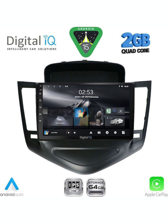 Digital IQ Car Audio System for Chevrolet Cruze 2008-2012 (Bluetooth/USB/WiFi/GPS/Apple-Carplay/Android-Auto) with Touch Screen 9"