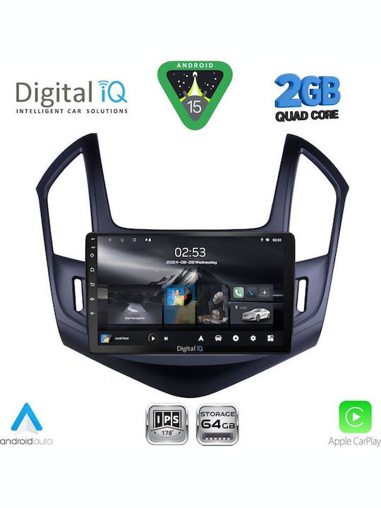 Digital IQ Car Audio System for Chevrolet Cruze 2013-2015 (Bluetooth/USB/WiFi/GPS/Apple-Carplay/Android-Auto) with Touch Screen 9"