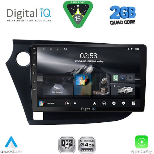 Digital IQ Ηχοσύστημα Αυτοκινήτου για Honda Insight 2009-2014 (Bluetooth/USB/WiFi/GPS/Apple-Carplay/Android-Auto) με Οθόνη Αφής 9"