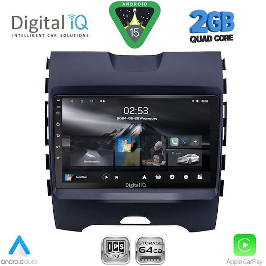 Digital IQ Car Audio System for Ford Edge 2015-2023 (Bluetooth/USB/WiFi/GPS/Apple-Carplay/Android-Auto) with Touch Screen 9"