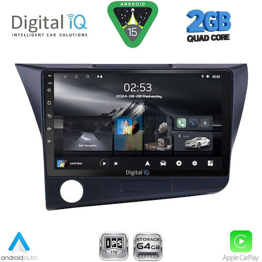Digital IQ Car Audio System for Honda CR-Z 2010-2016 (Bluetooth/USB/WiFi/GPS/Apple-Carplay/Android-Auto) with Touch Screen 9"