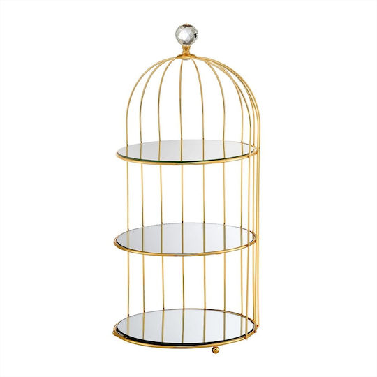 La Belle Maison Metallic Tiered Appetizer Stand 3 Tiers Gold Ø25xY55cm P25xM25xY55cm D1864