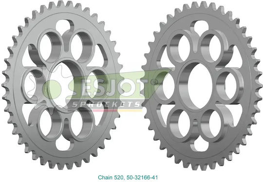 Esjot Pinion Spate Oțel 520 Placă De Zinc 41 Dinți 50-32166-41
