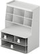 Office Organizer Compartments Plastic White 22.3x17x30 Cm Aria Trade