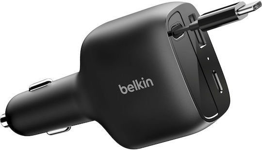 Belkin Car Charger 75W with Ports: 1xUSB 1xType-C with Cable Type-C