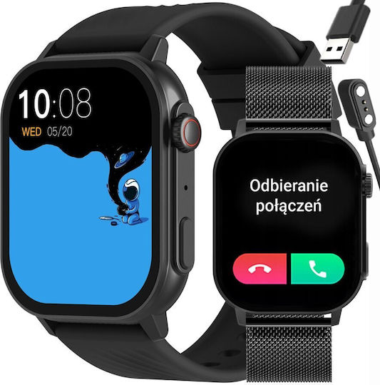 Gravity GT15 40mm Smartwatch mit Herzfrequenzsensor Schwarz