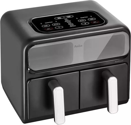 Amica Air Fryer with Double Detachable Bucket 8lt Black 1367586