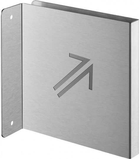 Πινακίδα Σήμανσης Βέλος 45° Πάνω Δεξιά 120x120 Mm Ανοξείδωτη Αυτοκόλλητη Κάθετη Thirard 00422387