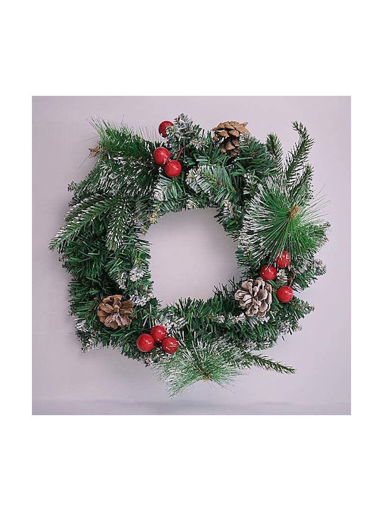 Decorative Fir Wreath Cones Cranberries Handmade 30 Cm
