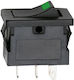 Set of 5 Pieces 1-Circuit 15A-12VDC Rocker Switch Off-On Green LED
