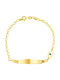 Eforo Kids Bracelet ID from Gold 14K with Evil Eye, Baby Boy & Baby Girl