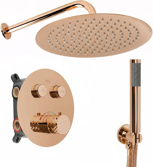 Rea Set Mischer, Handbrause & Duschkopf für Wandmontage für Dusche Kupfer 5906366019326