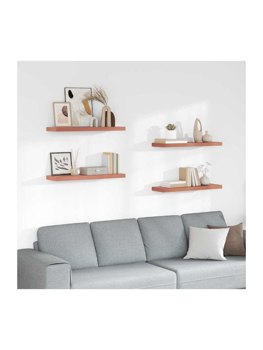 Wall Shelves Red (4 Pieces) 90x23.5x4cm