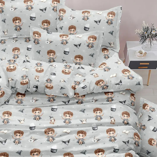 Borea Kids Quilt Set Single with Pillowcase Wizard Gray 160x220cm