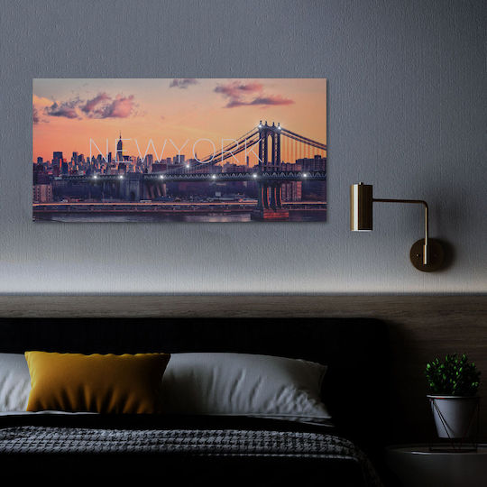Decorative Led Painting New York 2 Pieces 38 X 78 Cm