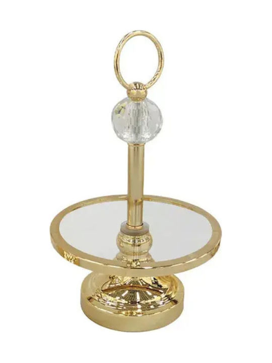 Marhome Metalic Platou pentru aperitive Auriu Ø18xY31cm 1buc 15-40122