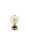 Metallic Gold and Black Decorative Sphere Small Glass 16x28cm 6 Pieces