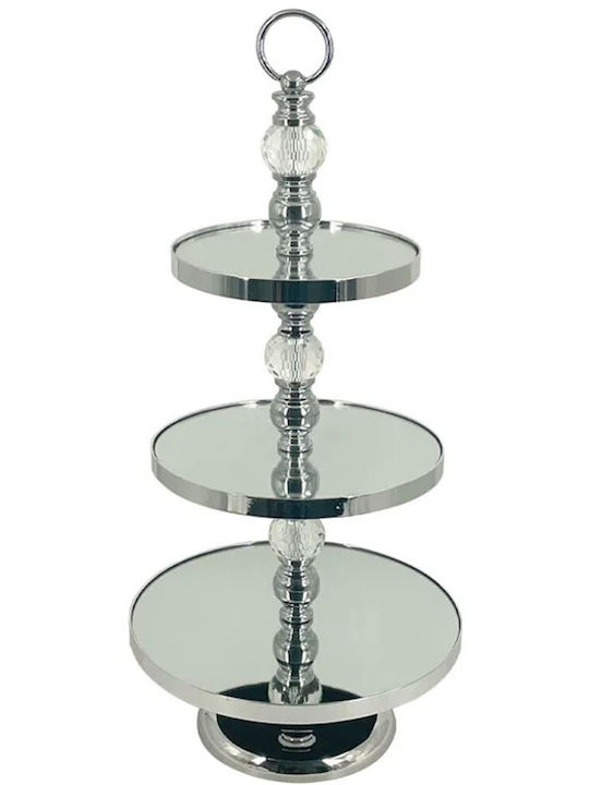 Marhome Metalic Platou pentru aperitive Argintiu Ø30xY68cm 1buc