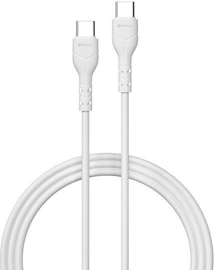 Devia Kintone Ec151 USB 2.0 Cable USB-C male - USB-C 60W Λευκό 1m NO-DVCB-379543