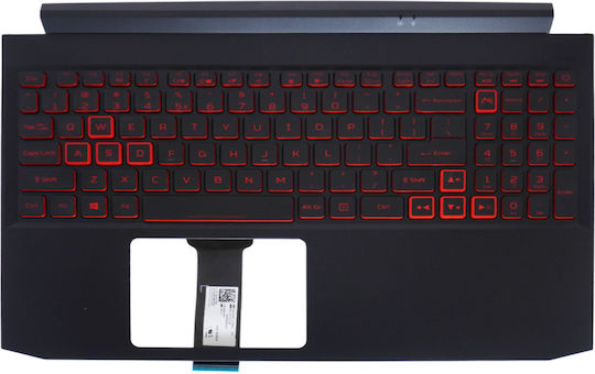 Πληκτρολόγιο Laptop Keyboard Palmrest Acer Nitro 5 An515-44 An515-55 6b.q7kn2.033 Nki151315n Ap336000c00 6b.q7kn2.065 6b.qb2n2.015 6b.qazn2.024 6b.qazn2.028 Us Backlight Red Κωδ.41256usredpalm
