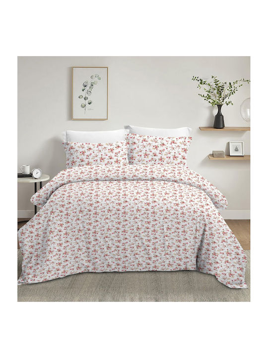 Olia Home Σετ Σεντόνια Υπέρδιπλα με Λάστιχο 160x200+35εκ. Ροζ (4τμχ)