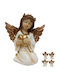 Christmas Figure Illuminated White Ceramic Cherub 17cm 4 Designs