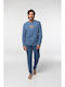 Dark Elephant Men's Winter Pajamas Set Blue