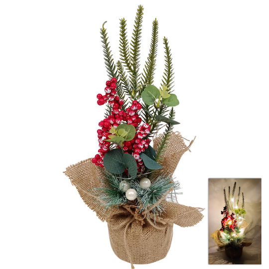 Due Esse Weihnachtsdekorationen mit Bäumen Beleuchtetes Tuch 35cm 2 Designs