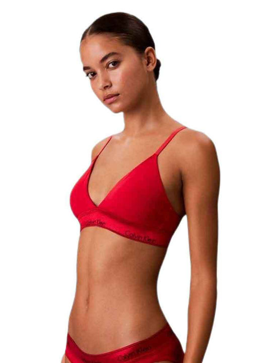 Lightly Lined Triangle Bralette Icon Cotton Modal Limited Edition Red