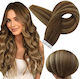 Remy Hair Sticker Extension with Natural Hair Remy in Dark Chestnut Color 4 55cm 4pcs