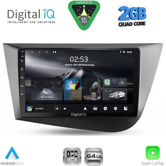 Digital IQ Car Audio System for Seat Leon 2005-2012 (Bluetooth/USB/WiFi/GPS/Apple-Carplay/Android-Auto) with Touch Screen 9"