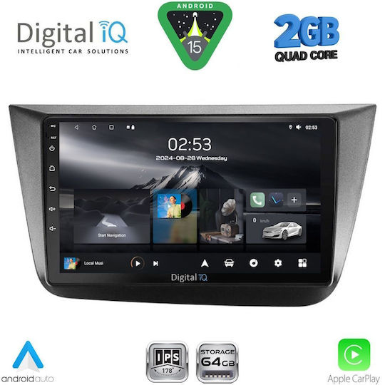 Digital IQ Ηχοσύστημα Αυτοκινήτου για Seat Altea 2004-2015 (Bluetooth/USB/WiFi/GPS/Apple-Carplay/Android-Auto) με Οθόνη Αφής 9"
