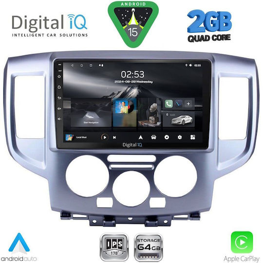 Digital IQ Car Audio System for Nissan NV200 2009-2020 (Bluetooth/USB/WiFi/GPS/Apple-Carplay/Android-Auto) with Touch Screen 9"