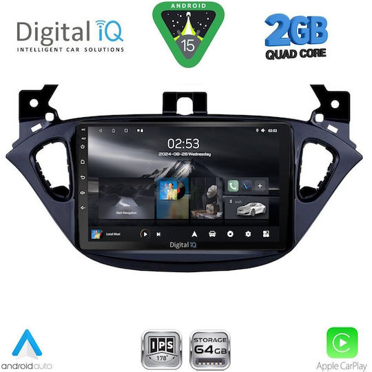 Digital IQ Car Audio System for Opel Adam / Corsa 2014-2021 (Bluetooth/USB/WiFi/GPS/Apple-Carplay/Android-Auto) with Touch Screen 9"
