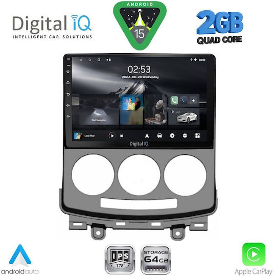Digital IQ Car Audio System for Mazda 5 2004-2010 (Bluetooth/USB/WiFi/GPS/Apple-Carplay/Android-Auto) with Touch Screen 9"